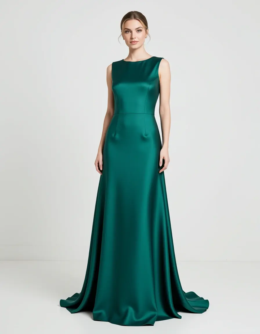 A-Line Satin Wedding Dress