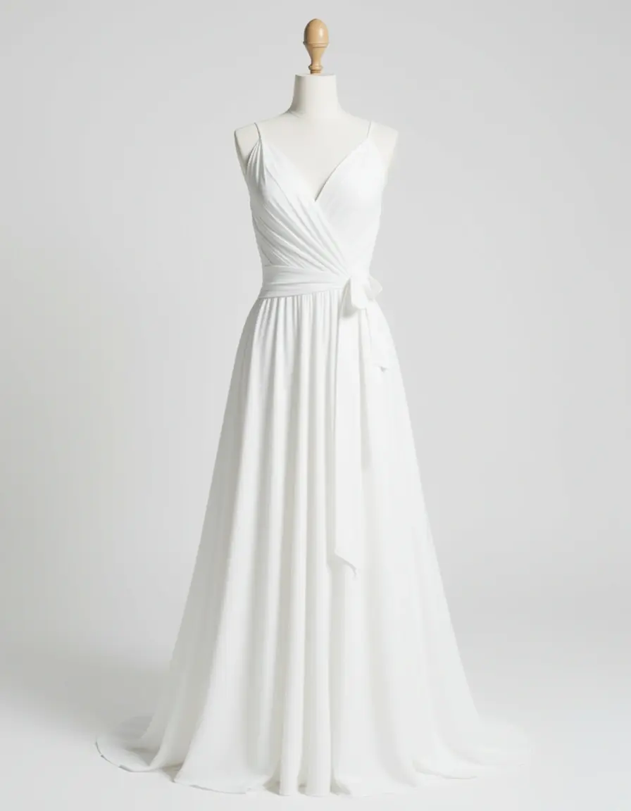 Anpassbares weißes Wickelkleid