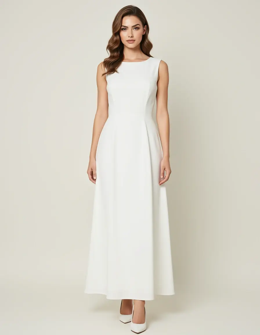Klassisches weißes A-Linien Kleid