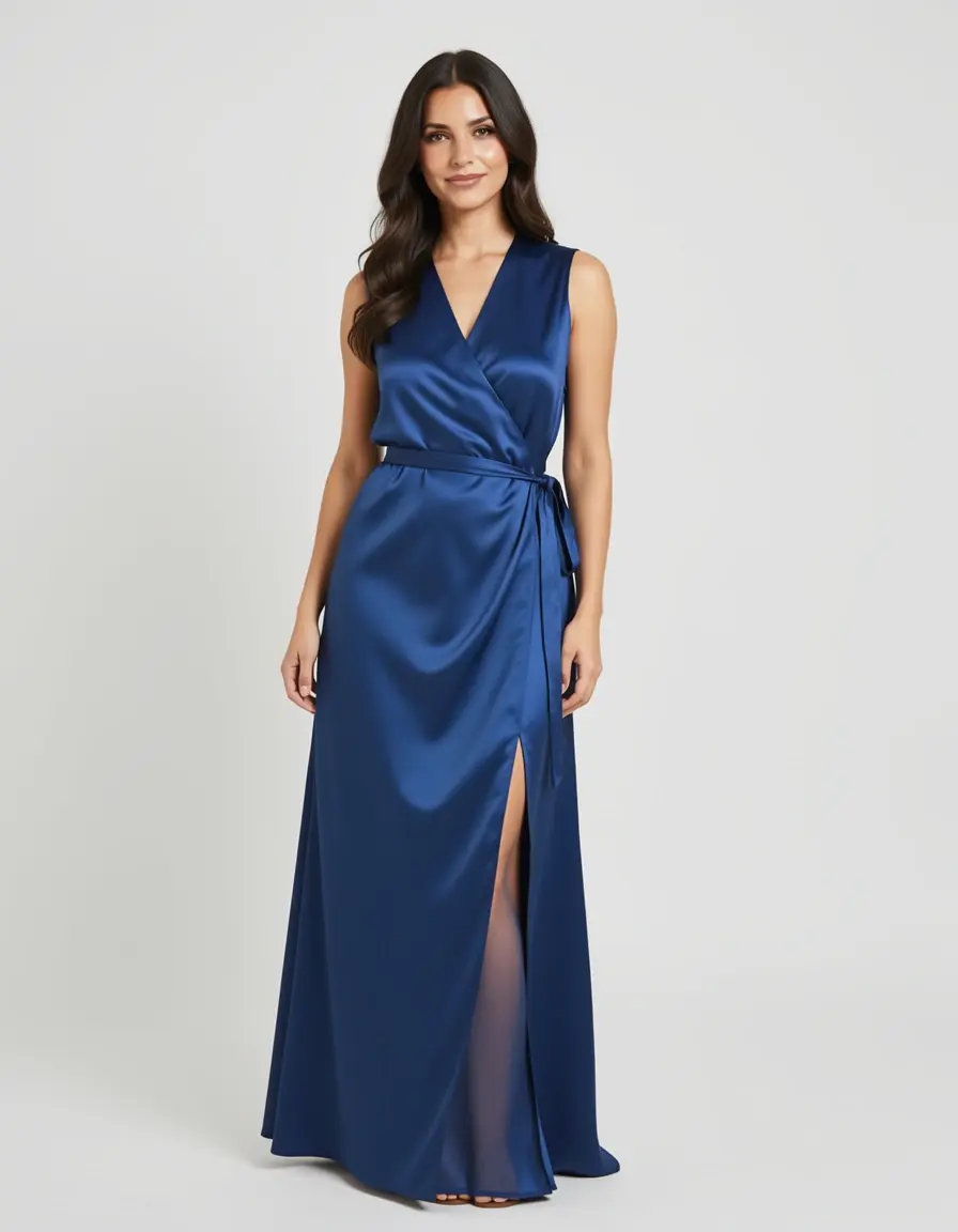 Satin Wickelkleid für junge Frauen