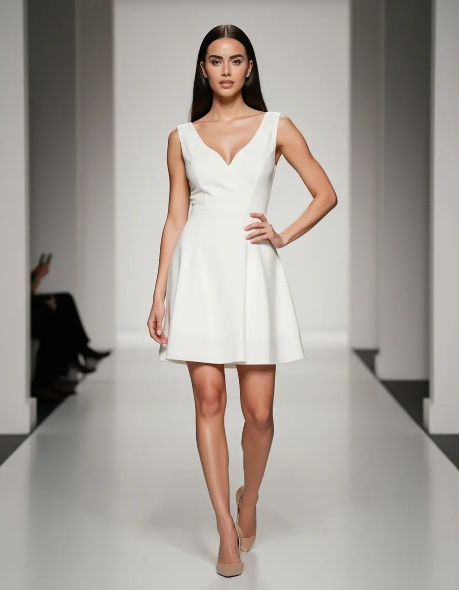 Short White Cocktail Dress - Weißes Cocktailkleid kurz