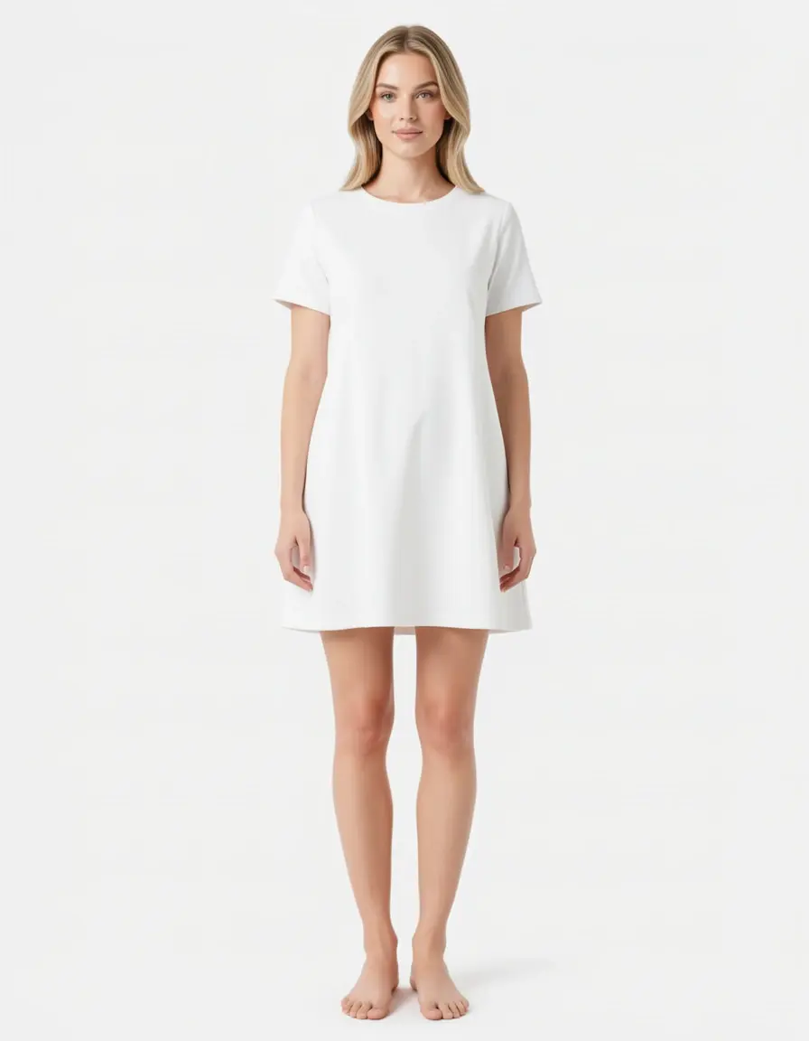 Short White Shift Dress - Weißes Etuikleid kurz