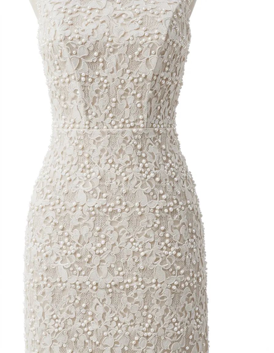 Lace Beaded Maxi Dress - Festliches Abendkleid