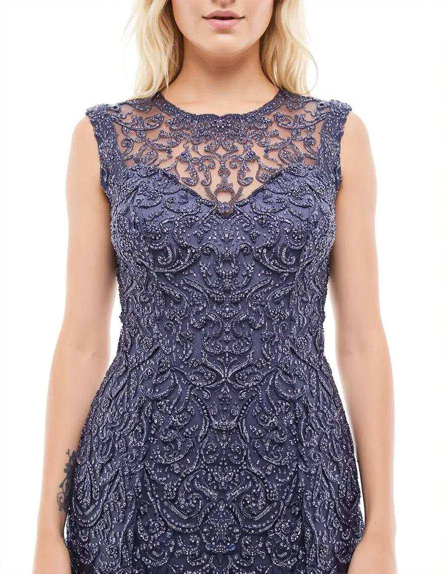 Lace Beaded Cocktail Dress - Glitzerndes Partykleid
