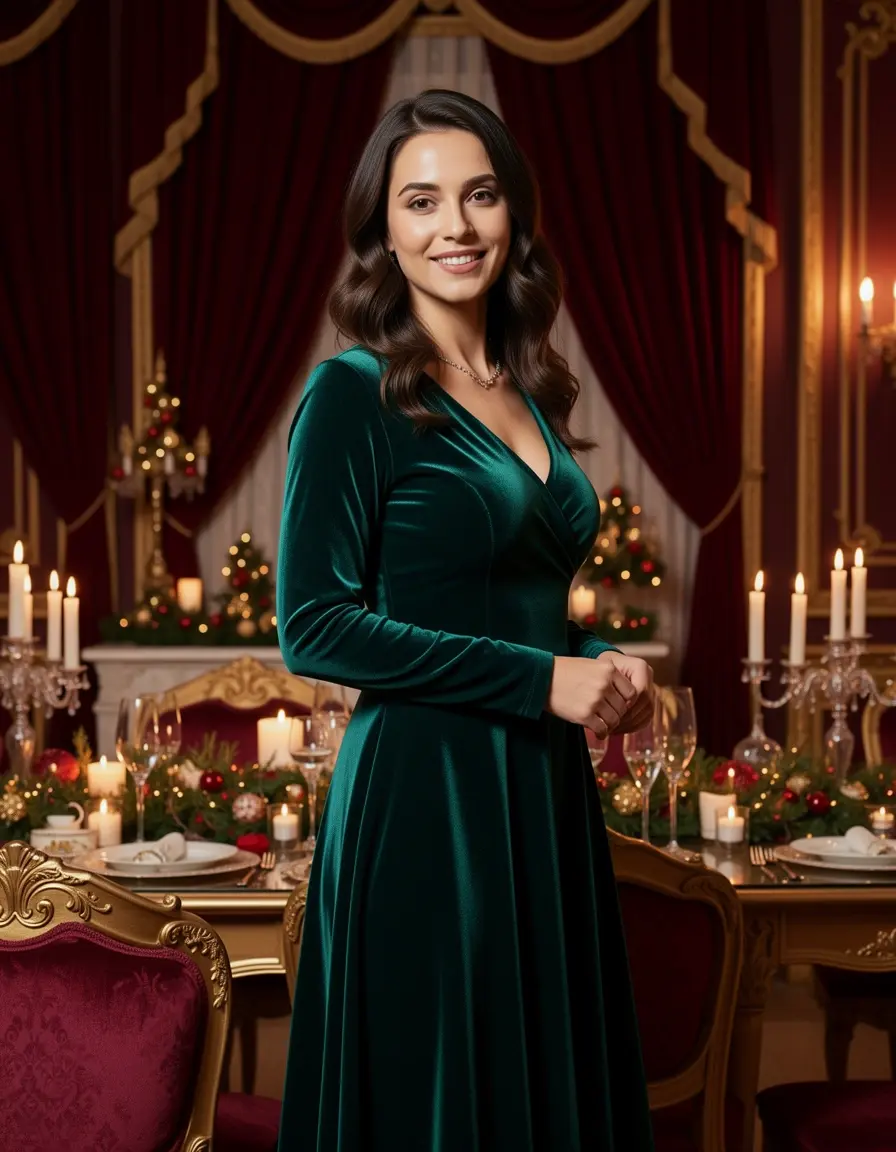 Samt Kleid langarm luxuriös