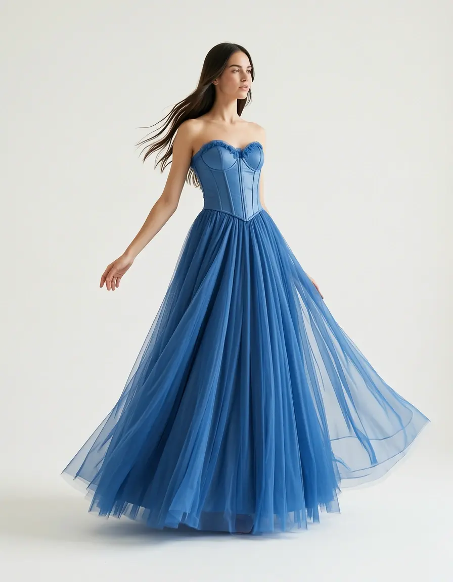 Chiffon Kleid mit Korsett