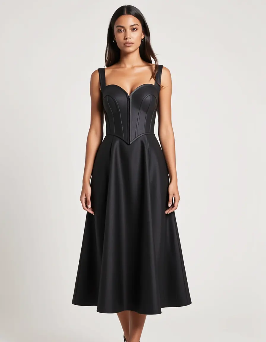A-Linie Kleid mit Korsett