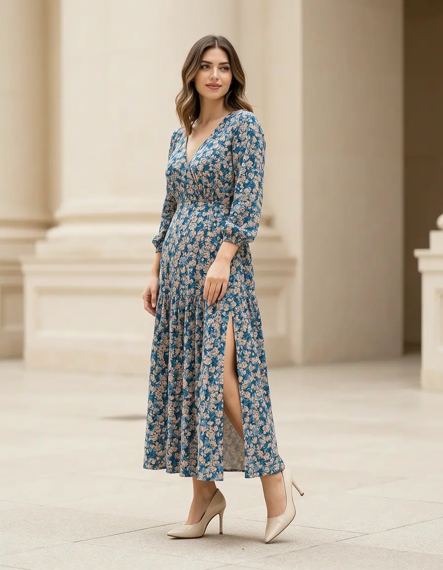 Side Slit Midi Dress