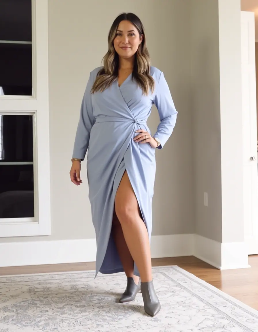 Slit Wrap Dress