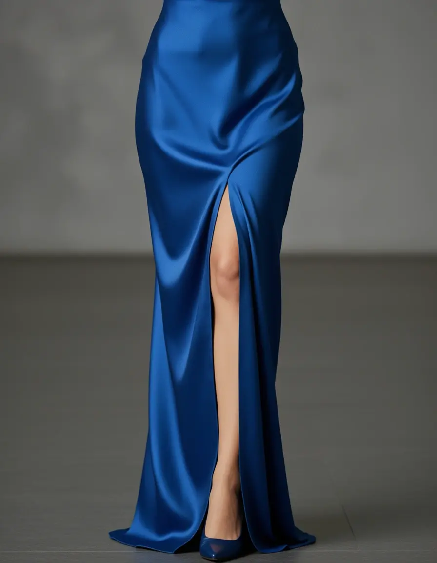 Slit Satin Dress