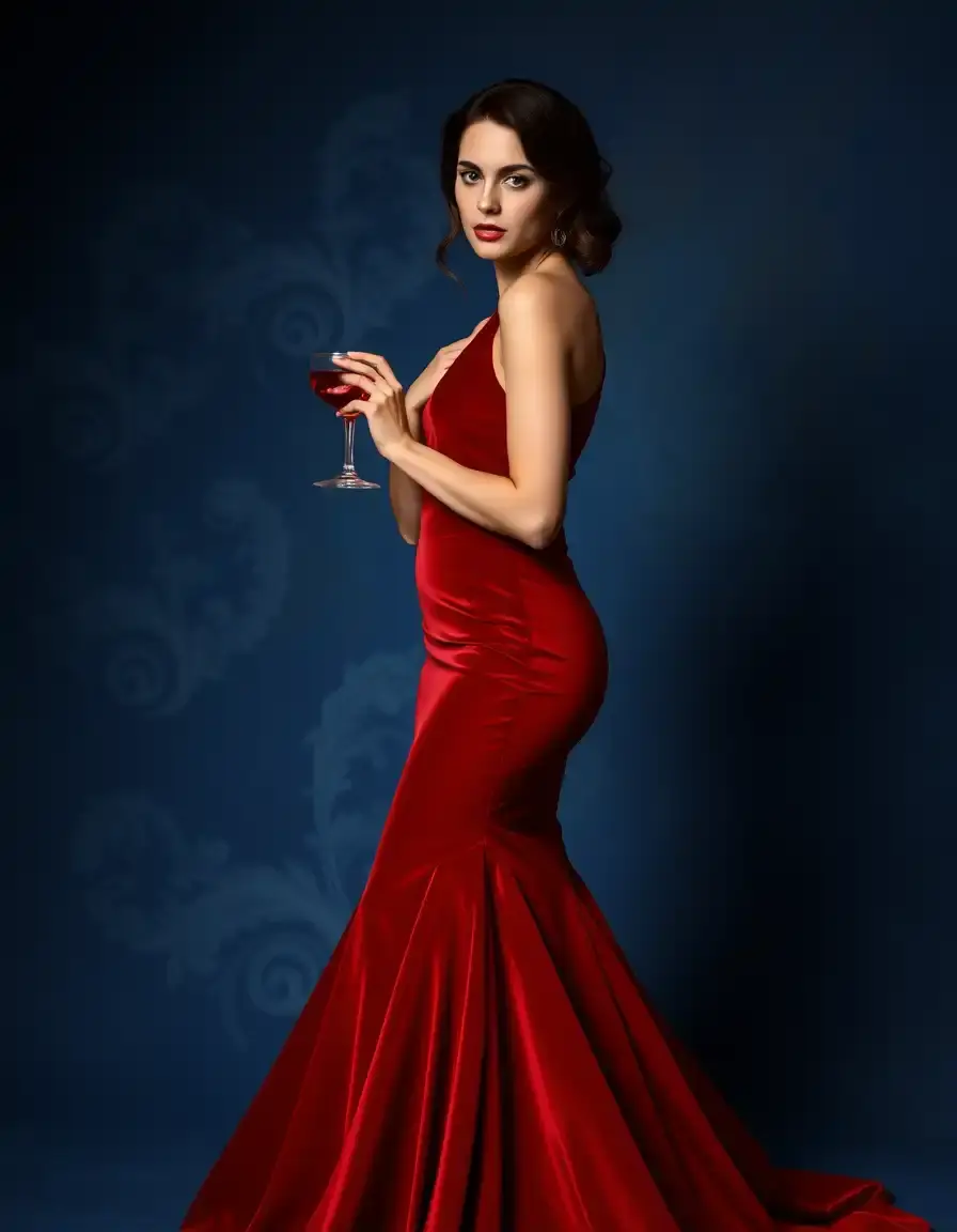 Velvet rust red cocktail rich