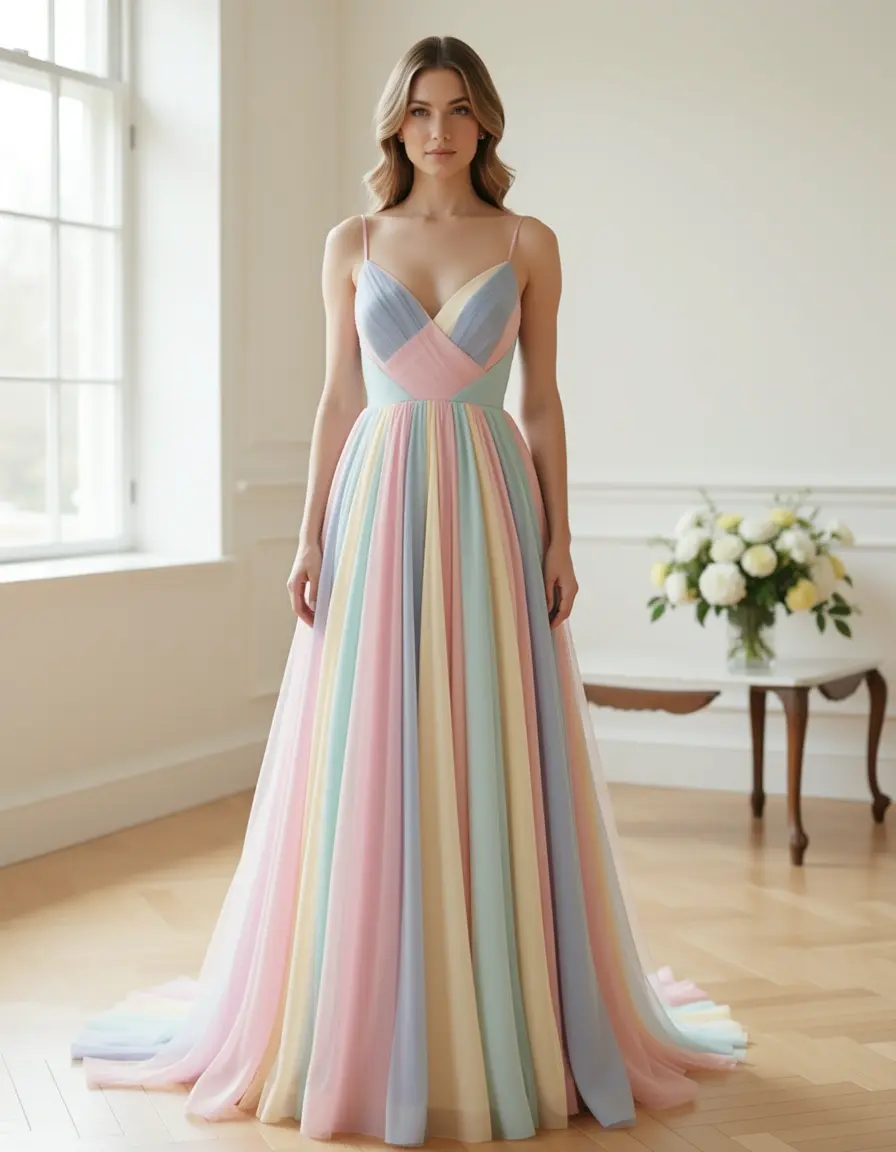 Elegant Guest Maxi Kleid für Hochzeit in Pastell