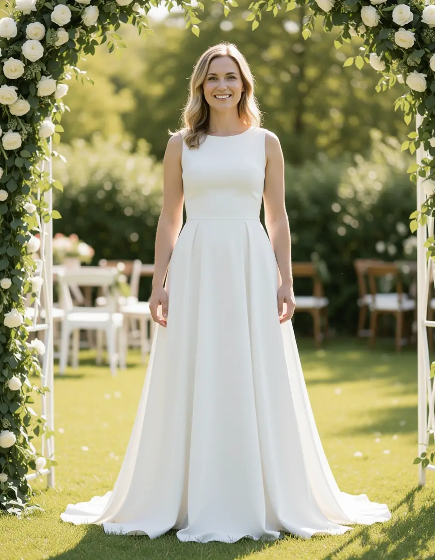 White Midi Civil Dress Standesamt