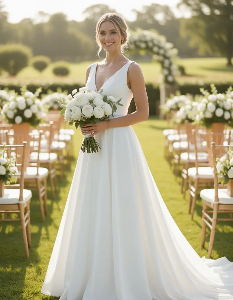 White Wrap Civil Dress wickelkleid