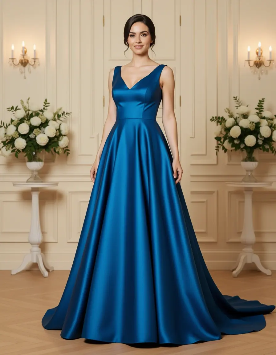Satin A-line gown formal