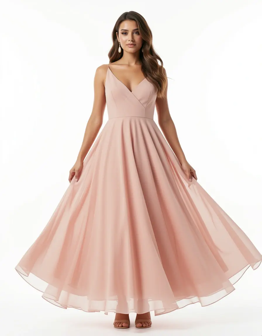 Chiffon A-line dress flowy