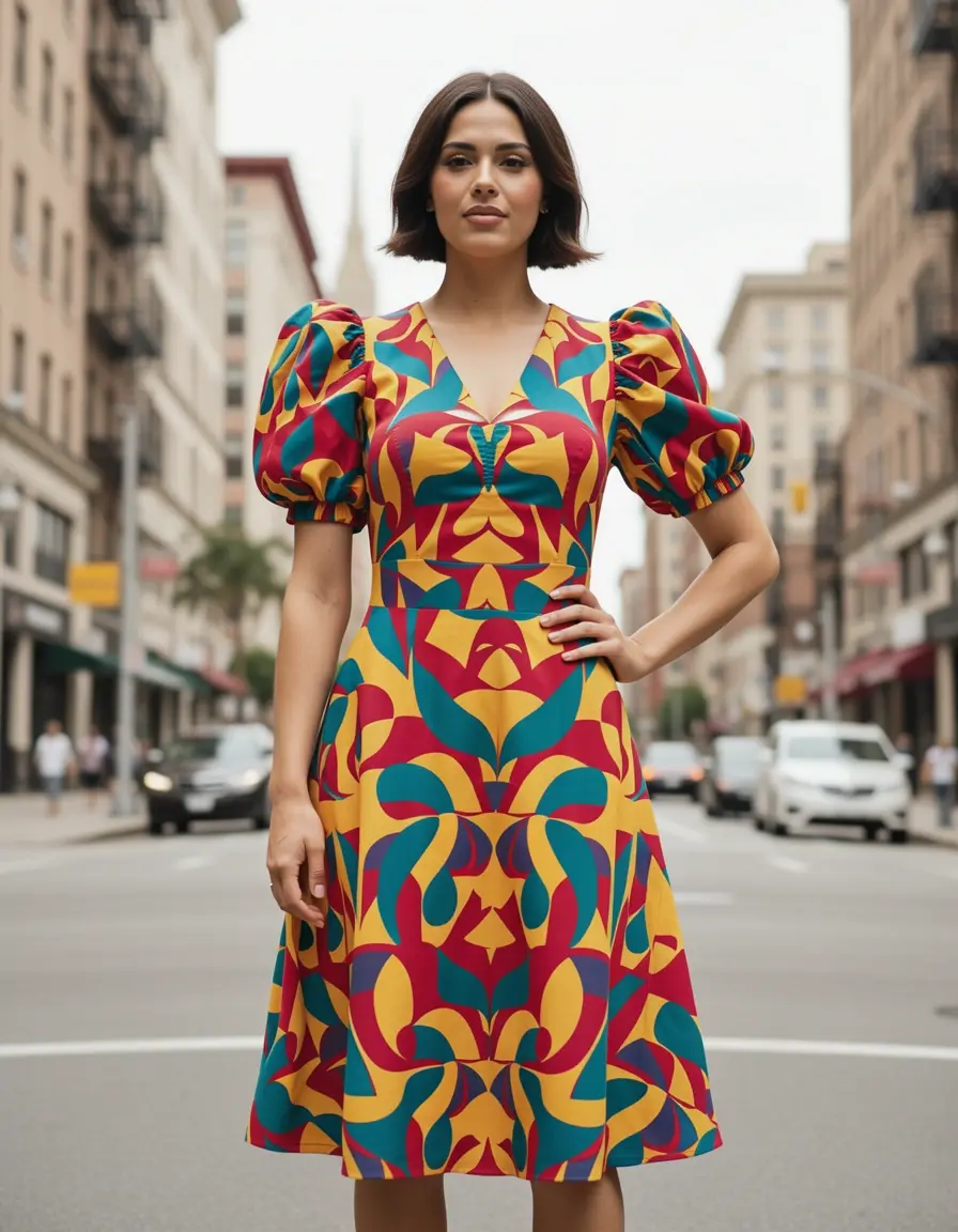 80s Shoulder Pad Dress mit Schulterpolstern