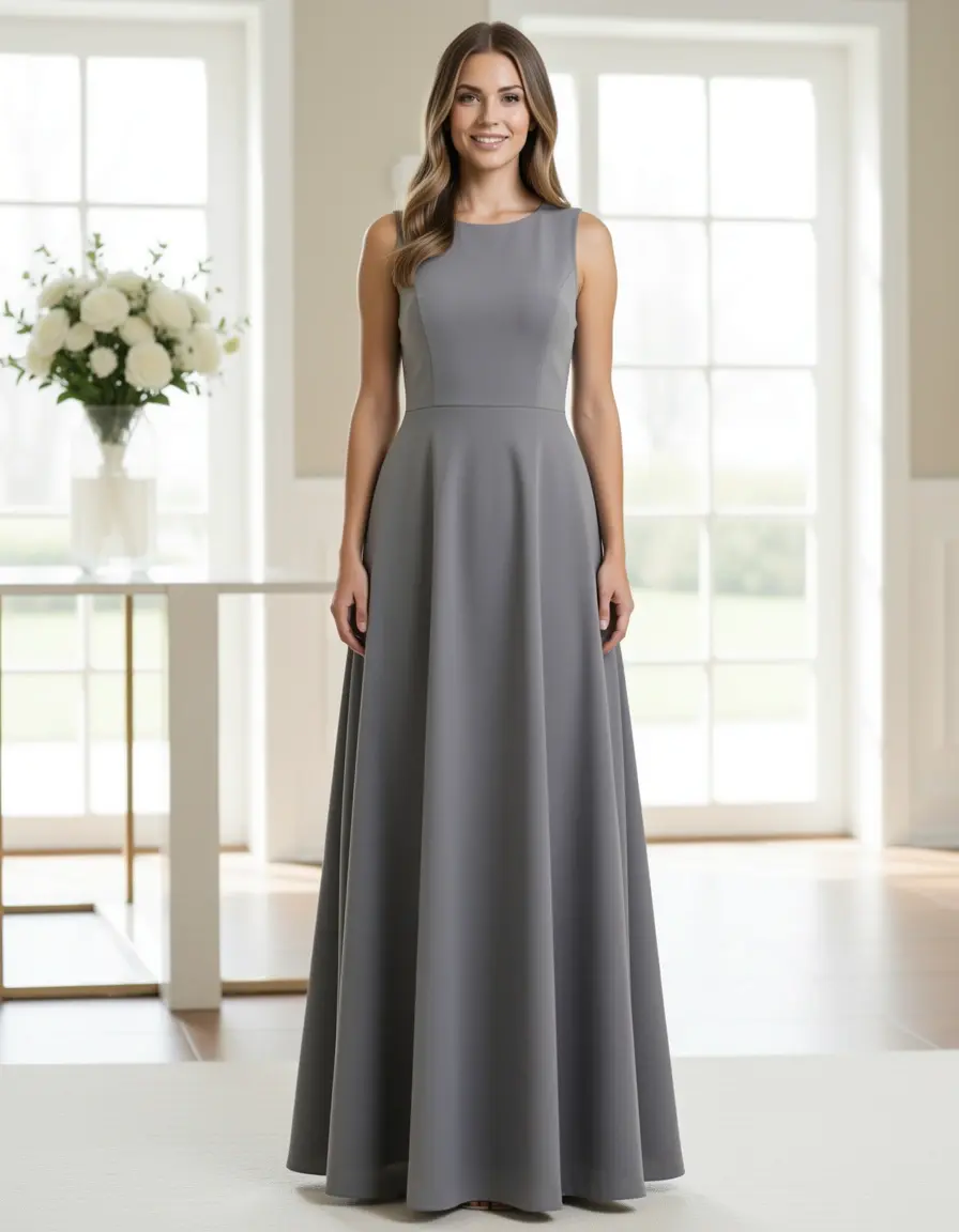 Graues A-Linien-Kleid für Beerdigung