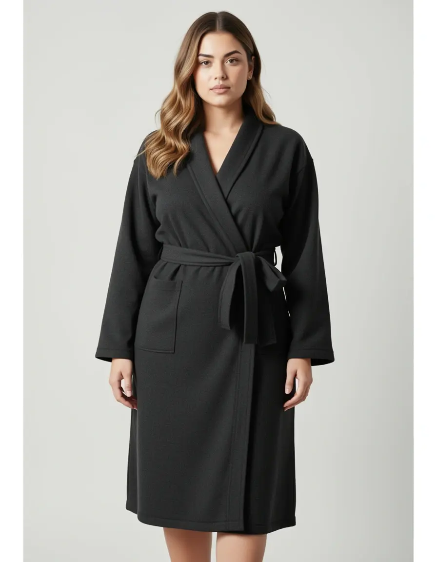 Anthrazitfarbenes Wickelkleid