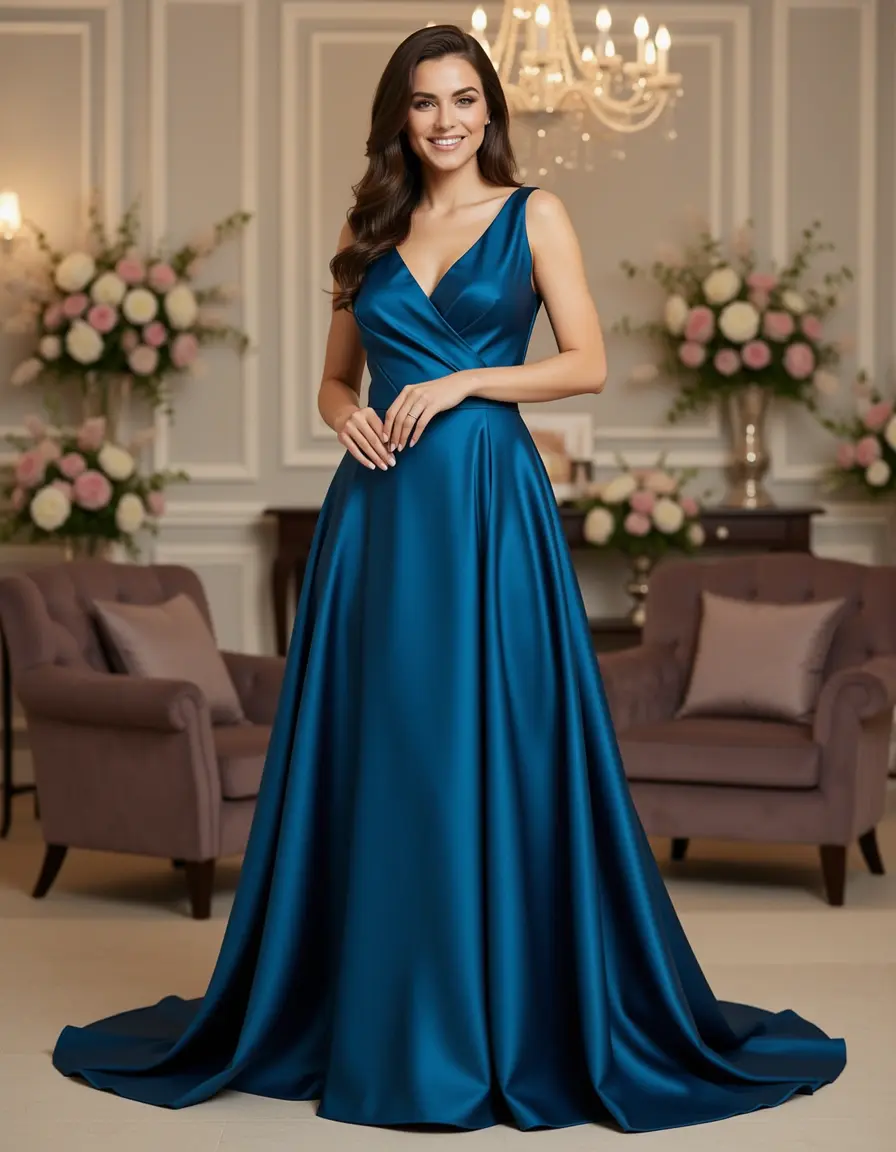 Satin Abendkleid elegant