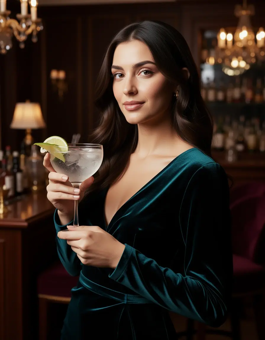 Luxuriöses Samt-Cocktailkleid