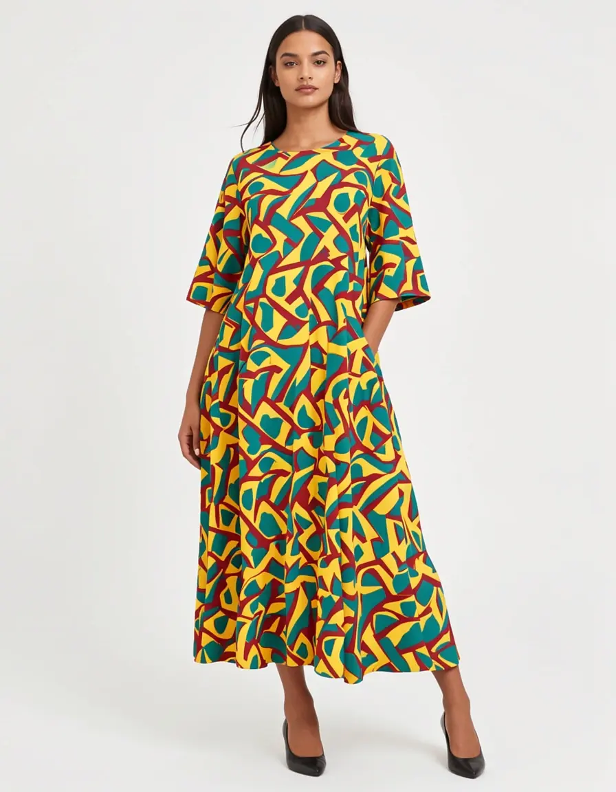 Statement maxi dress bold patterns