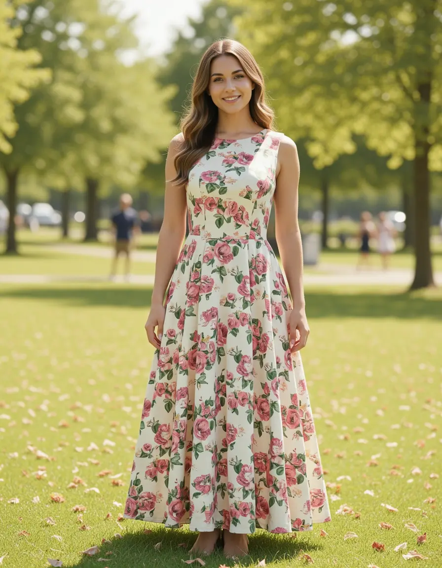 Florales A-Linien Kleid für den Abschluss