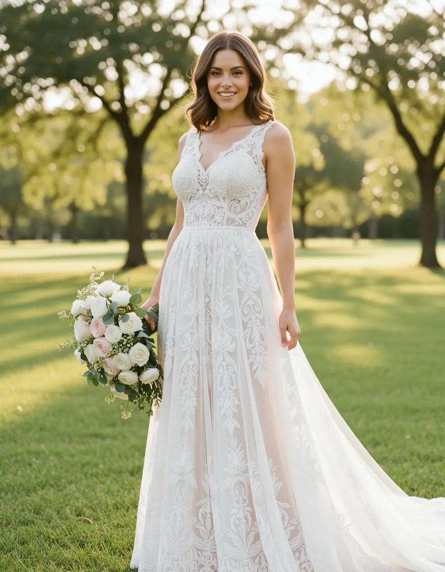 Bridal Lace Maxi Dress wedding