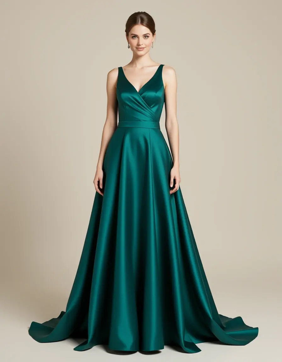 Satin bridesmaid dress coordinated