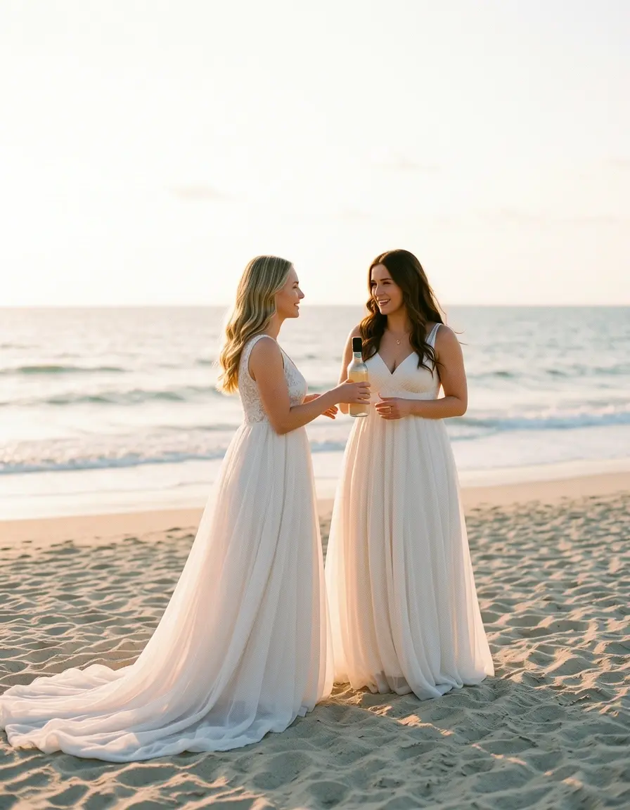 Sundress beach wedding light