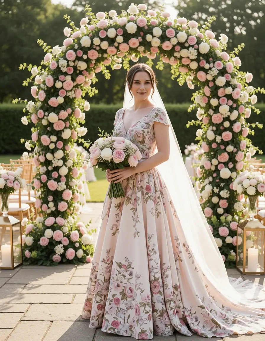Florales Maxikleid für eine Hochzeit