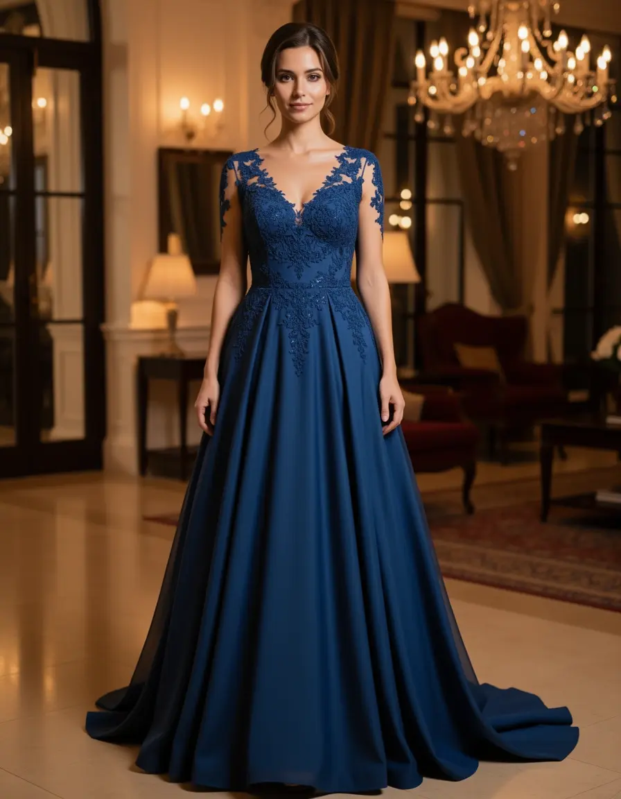 Langes Abendkleid für formelle Hochzeiten