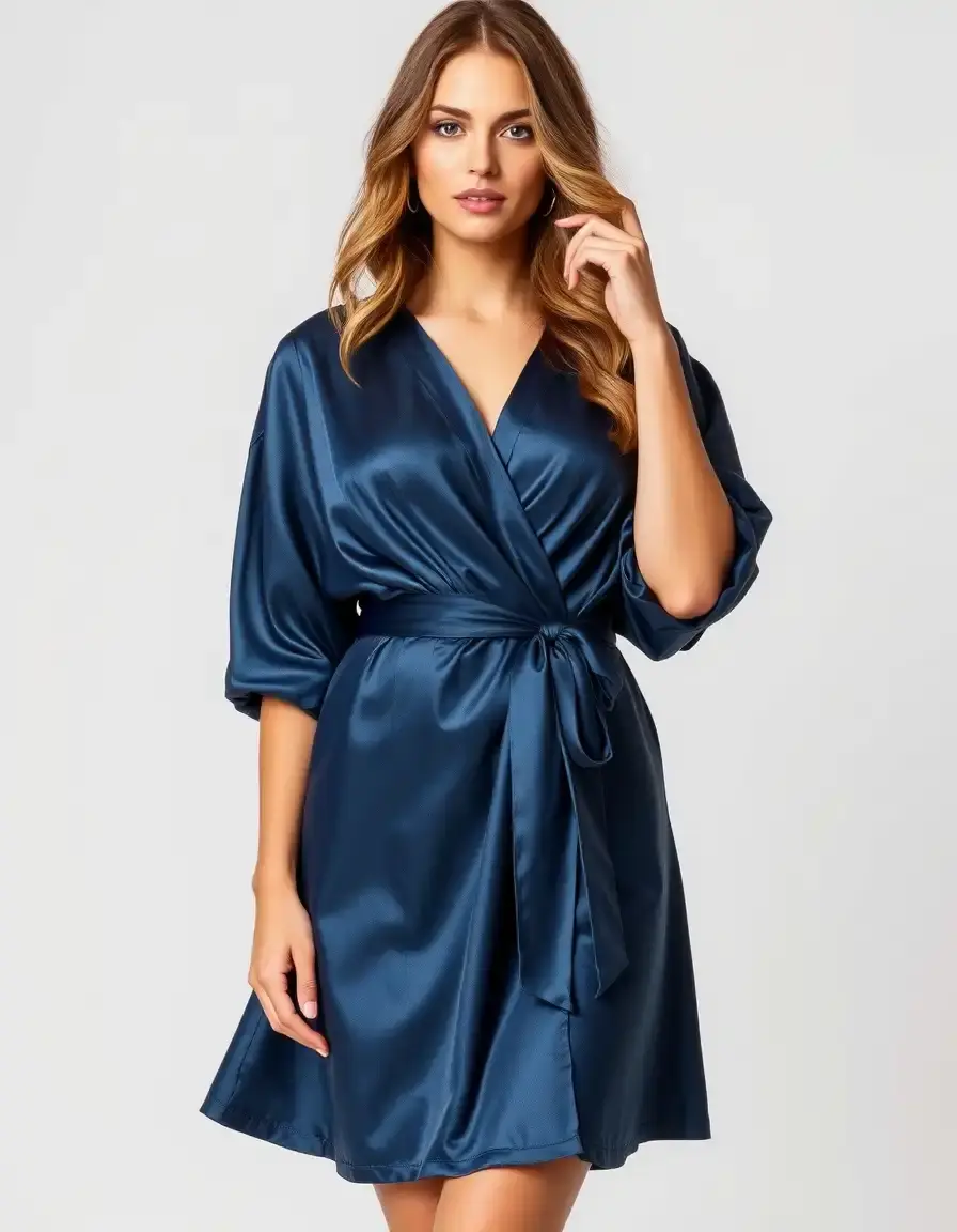 Satin Wickelkleid für Hochzeitsgäste