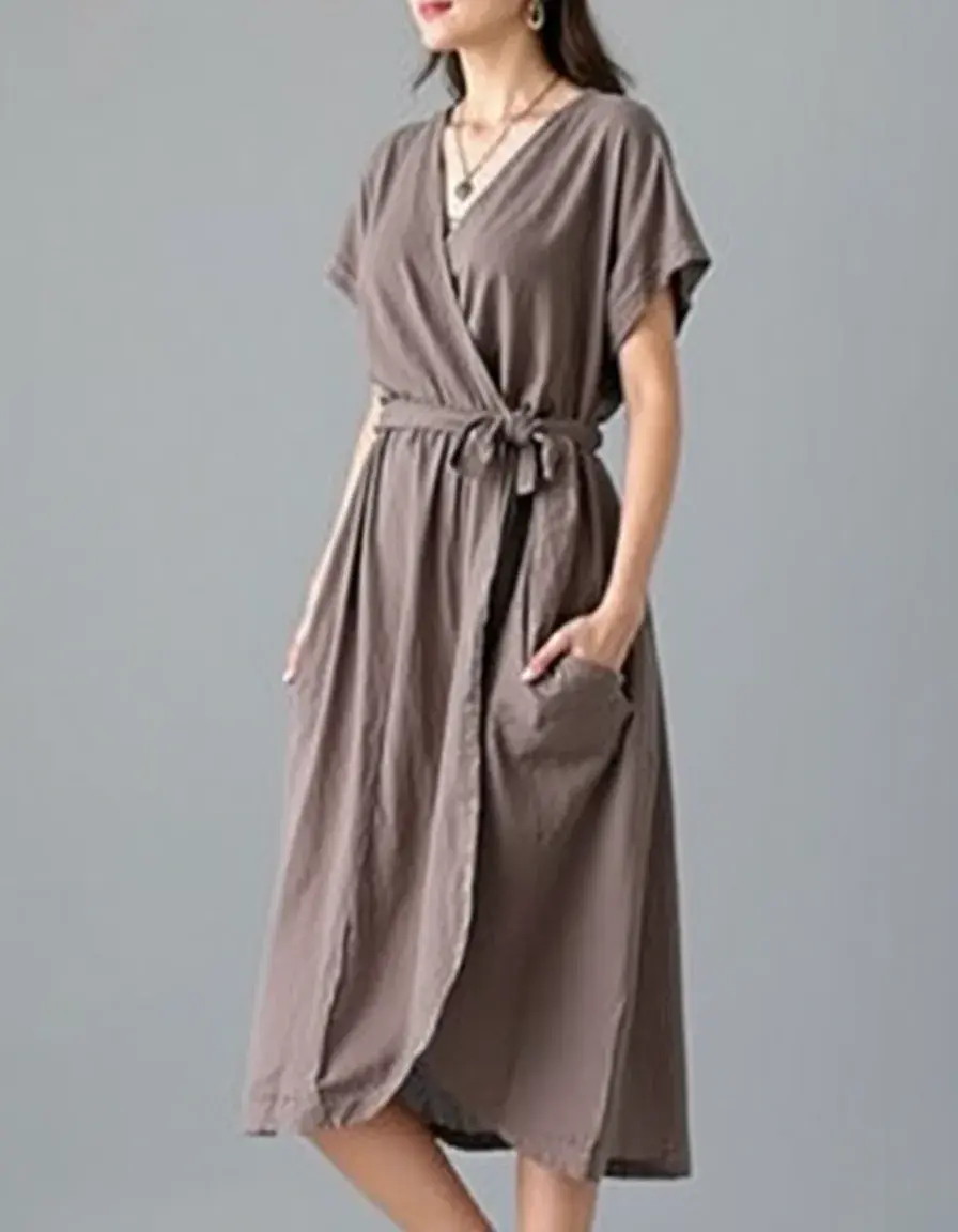 Summer Cotton Wrap - Bequemes Baumwoll-Wickelkleid