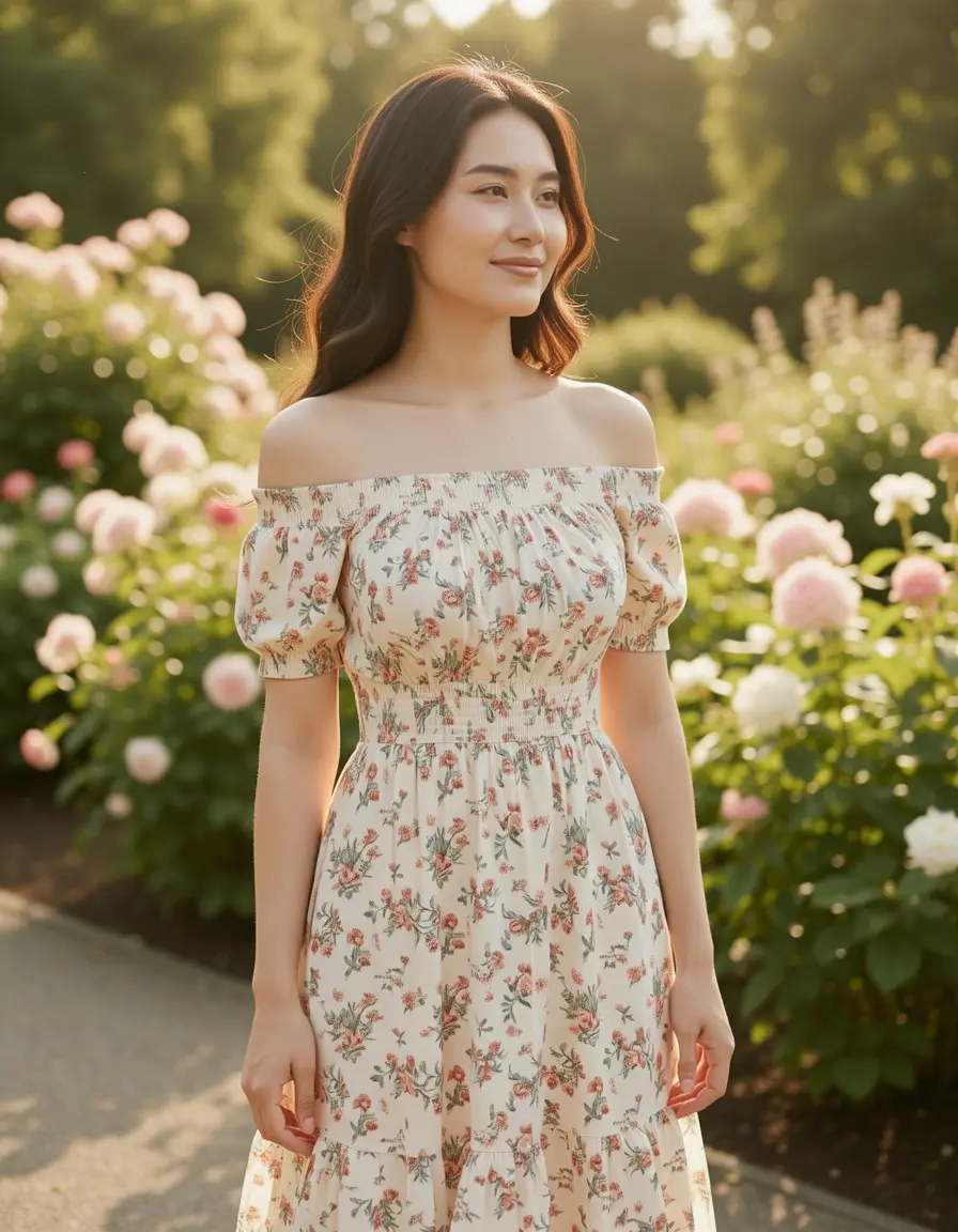 Summer Off-Shoulder - Schulterfreies Sommerkleid