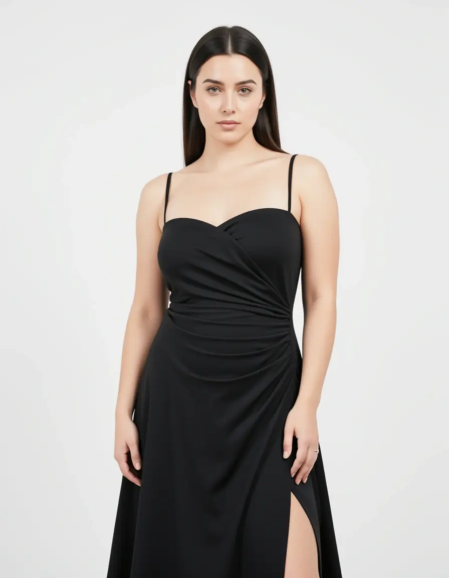 A-Linien Kleid mit Raffung für kurvige Frauen