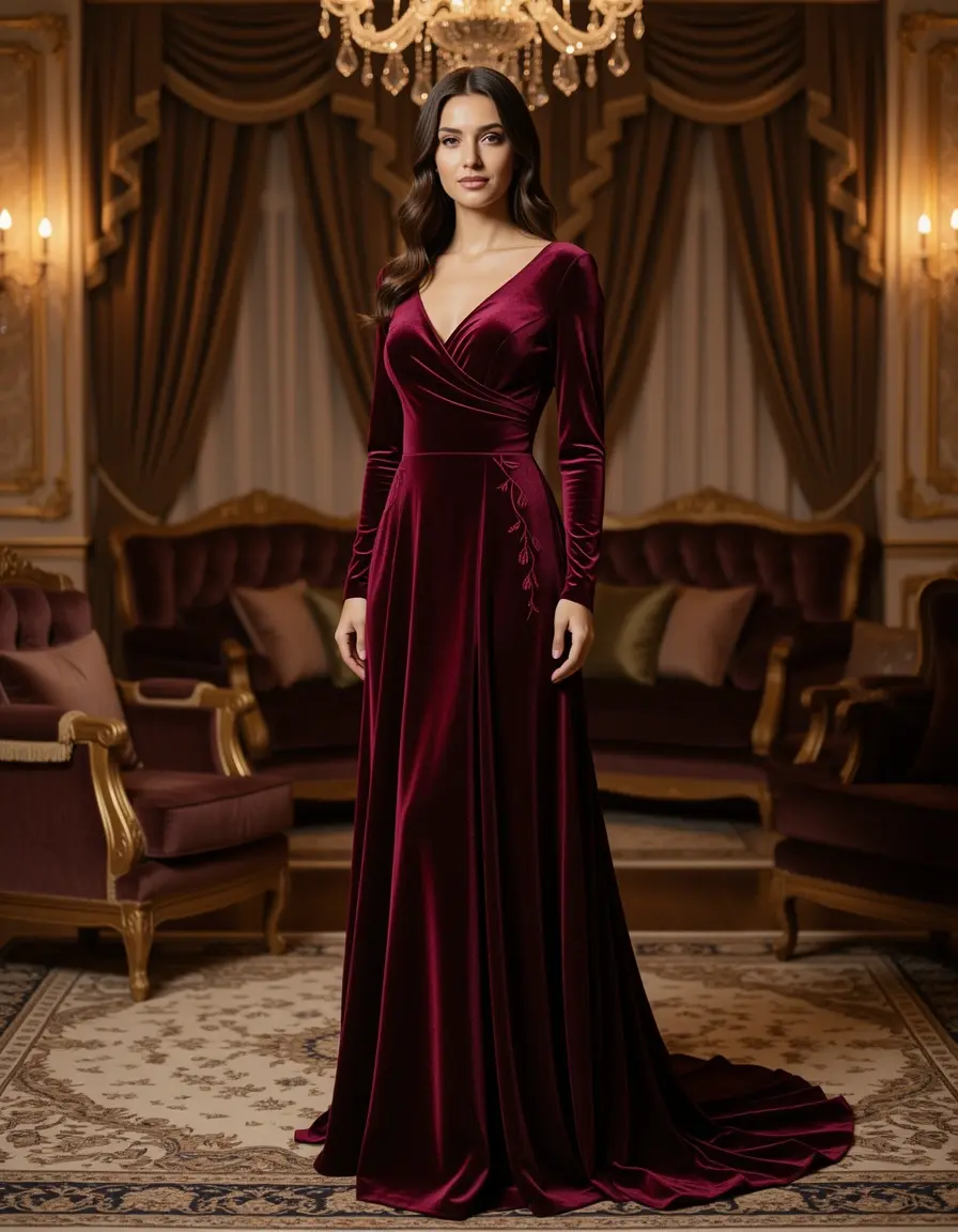 Velvet dress used luxurious