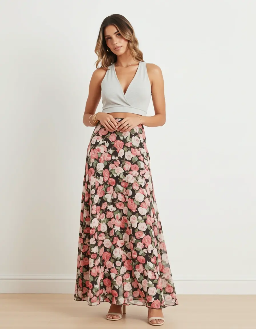 Women's Floral Wrap - Florales Wickelkleid