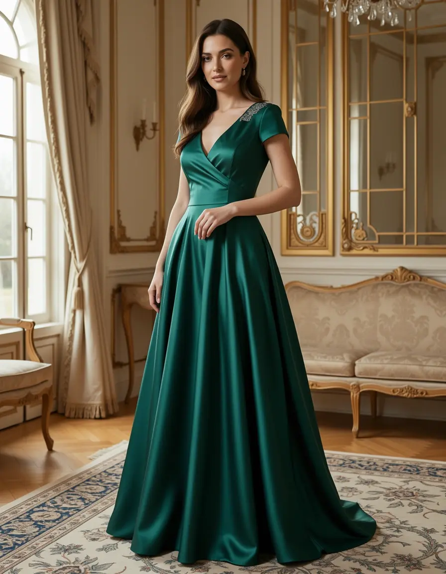 Satin Floor-Length luxuriöse Kleider