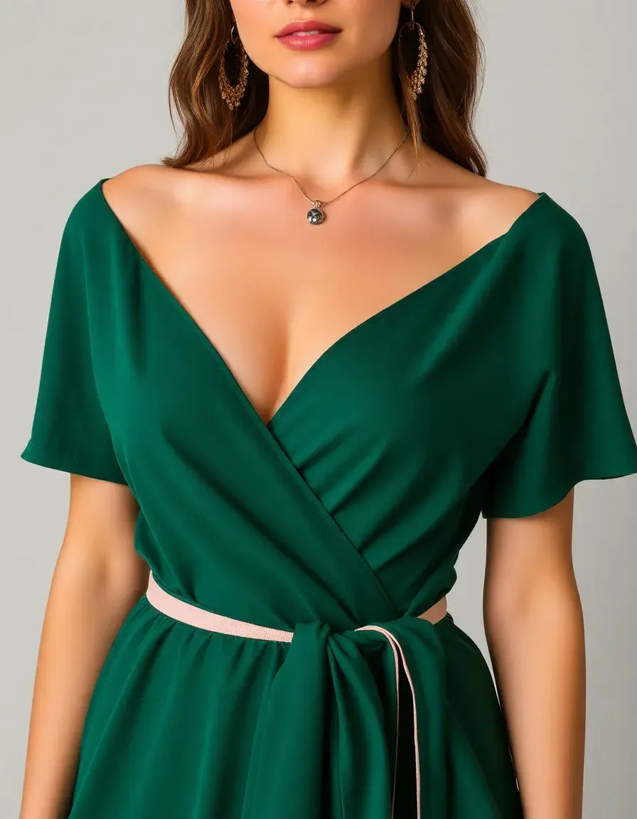 Kurzes Cocktail-Wickelkleid