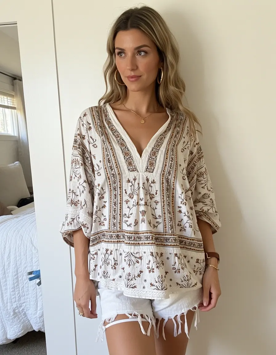 Kurzes Boho Minikleid