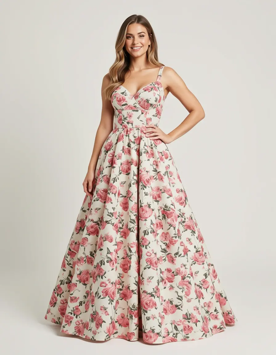 Versatile Floral A-Line Kleid mit Blumenmuster