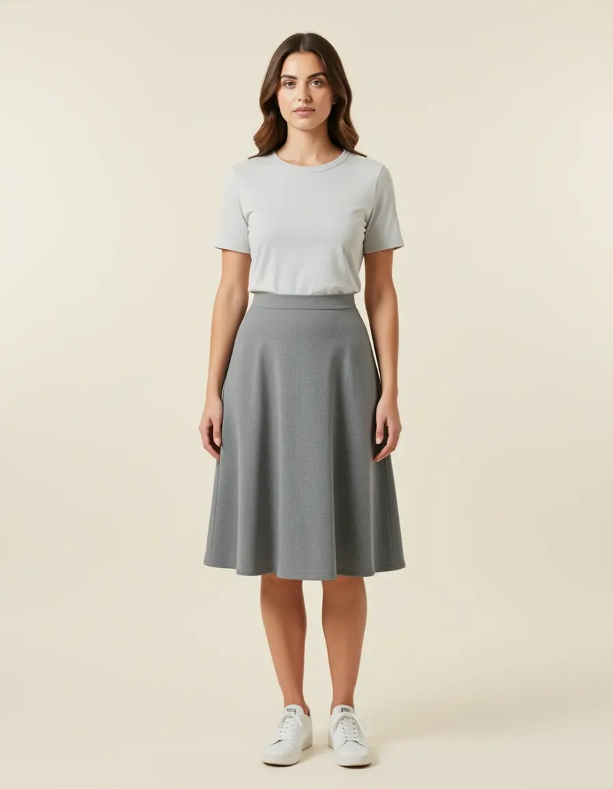 Casual Midi A-Line Kleid für den Alltag
