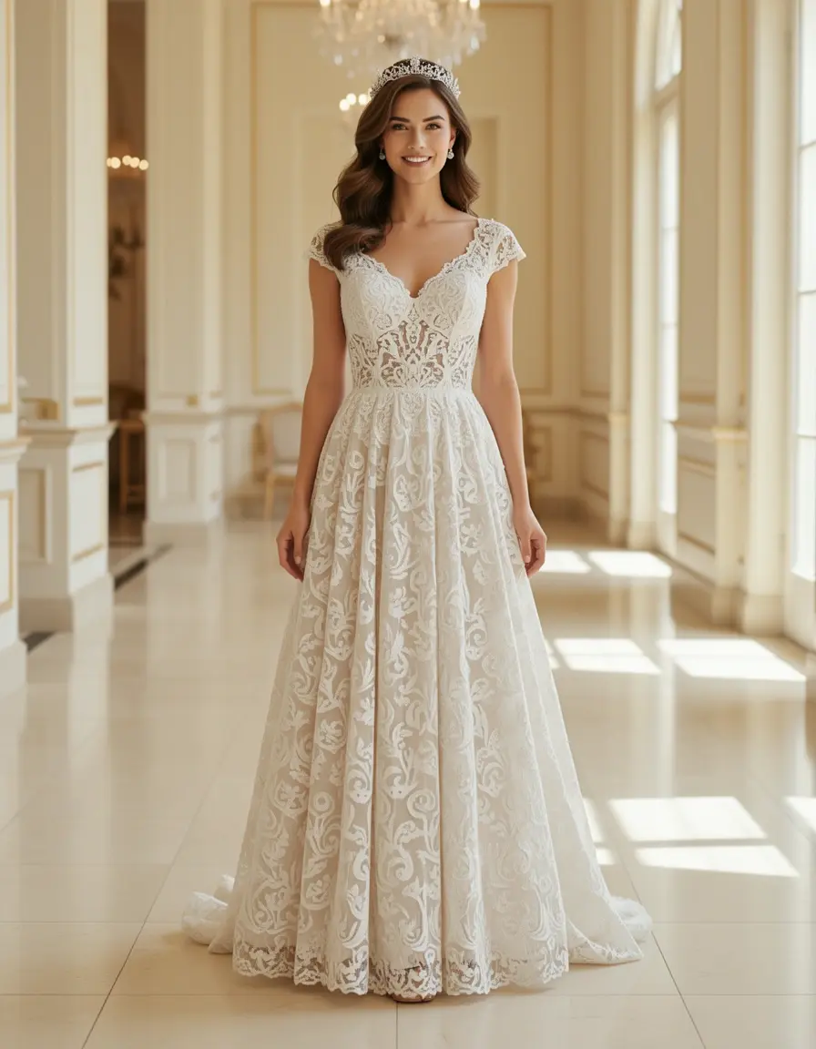 Lace Cocktail A-Line Kleid aus Spitze