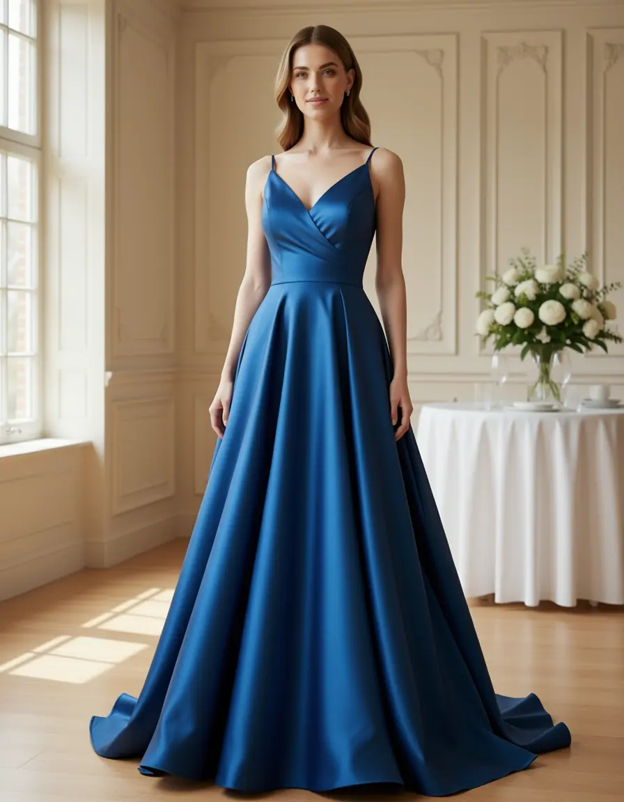 Satin Gown A-Line elegantes Abendkleid