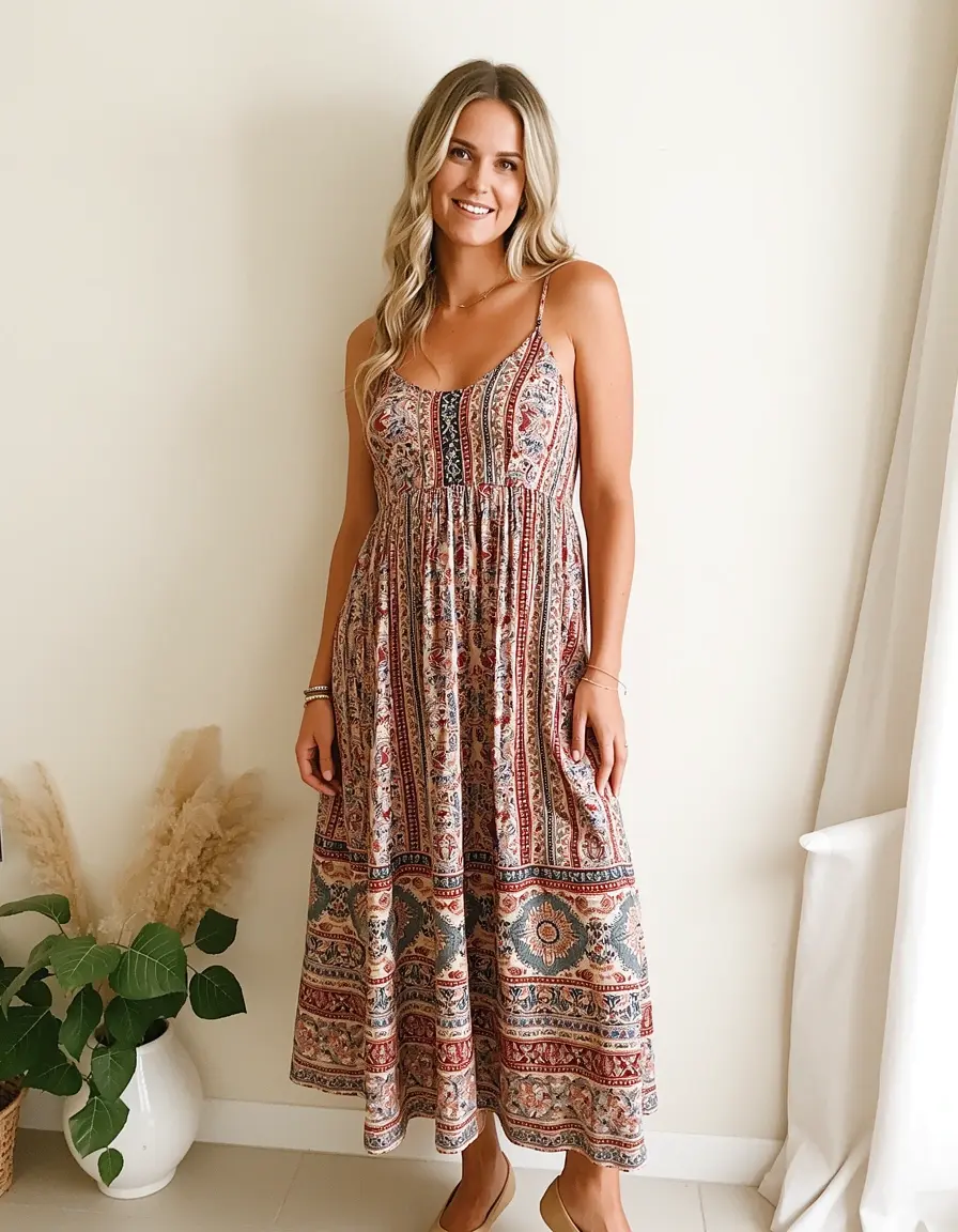 Boho Sundress A-Line Sommerkleid