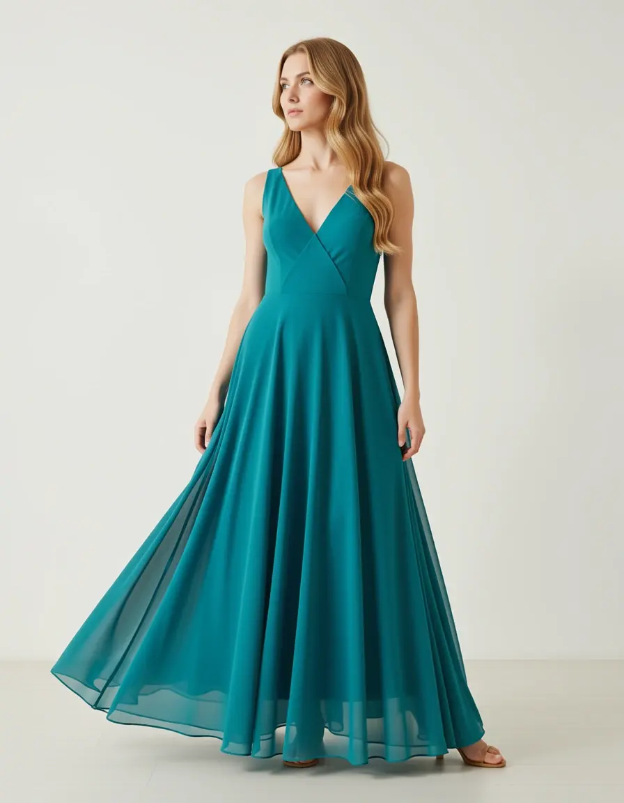 Chiffon Dress A-Line fließendes Kleid