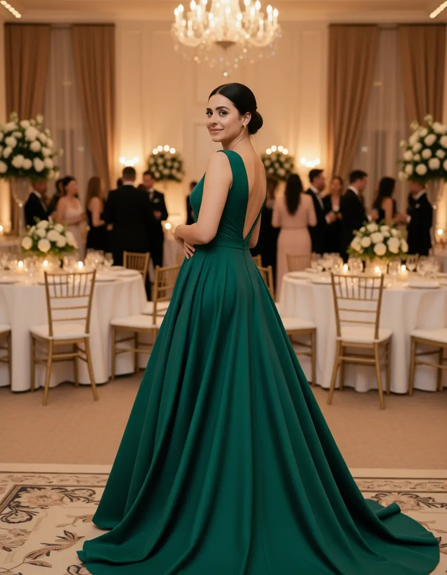 Elegantes Midi Kleid mit rückenfrei