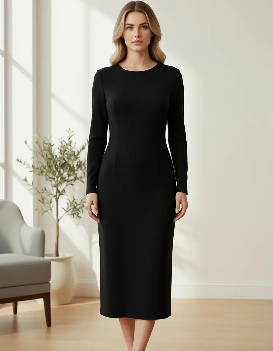Zeitloses schwarzes Maxikleid