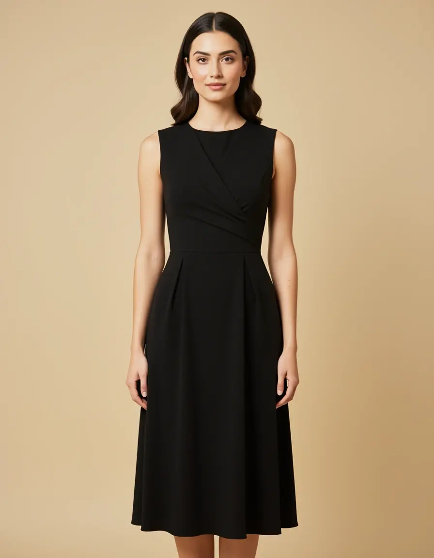 Klassisches schwarzes Wickelkleid